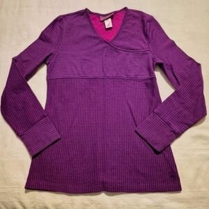 REI girls size Large or 14/16 2 tone purple long sleeve shirt NWOT